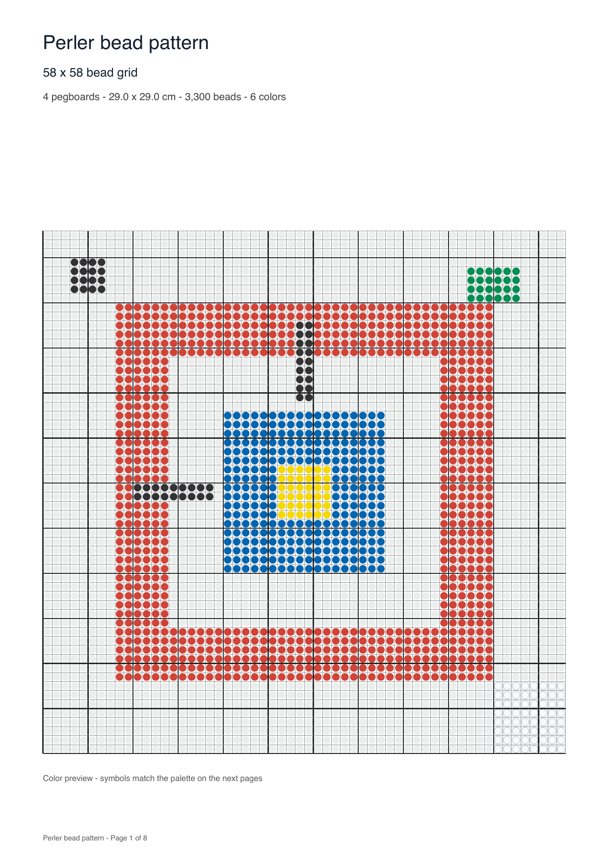 Perler bead pattern grid